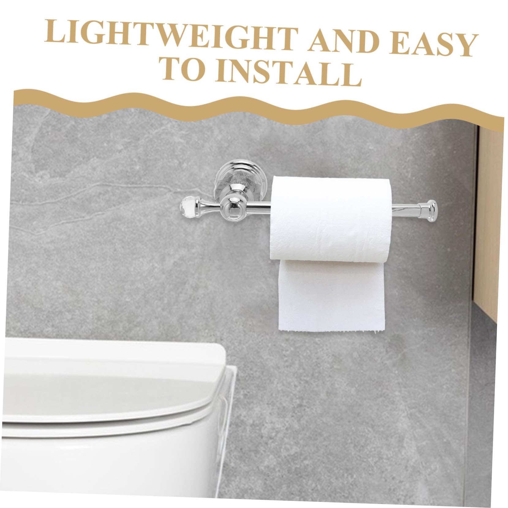 Portarrollos de Papel Higiénico de Cristal Plata de Acero Inoxidable | Acabado Decorativo, para Baños Compactos, Diseño Versátil Estética Clásica y Contemporánea