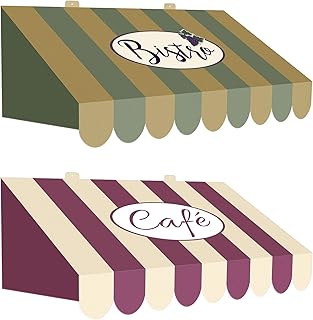 Beistle Novelty Italian Awning Cardstock Paper Wall 2 Piece Three Dimensional Food Restaurant Decorations, 24.75