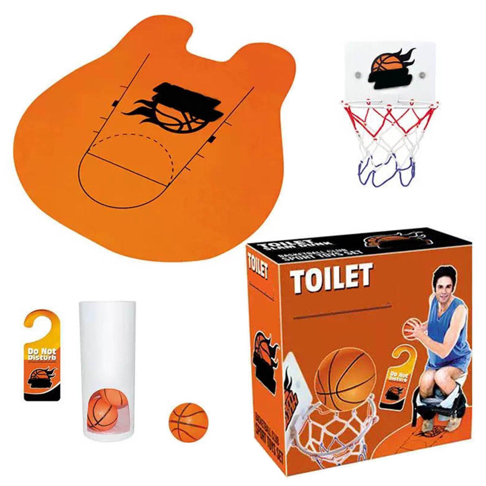 Panier de Basket-Ball pour WC - Ensemble de Basket-Ball pour Salle de Bain, Jeu interactif avec balles, Mini Panier de Bain pour, Jouet Sportif éducatif | Jeu avec Cerceau pour