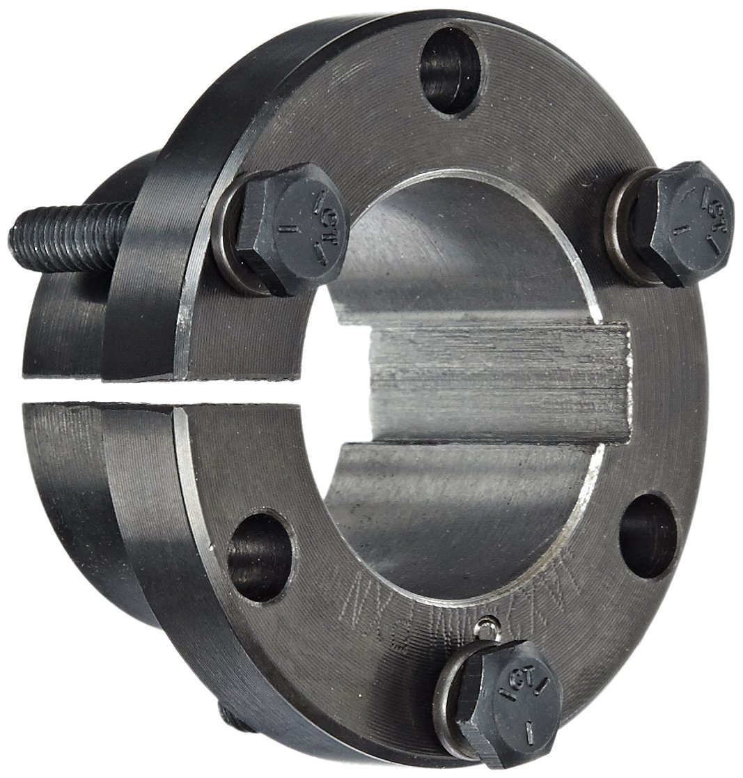 TB Woods Type JA JA28MM Sure-Grip Bushing, Powdered Metal Steel, 28 mm Bore, 5.1484" OD, 4.5" Length, 55000 lbs/in Torque, Standard Design, Shallow Keyway