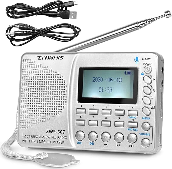 ZHIWHIS Portable Radio, FM AM Shortwave Clock Radios with