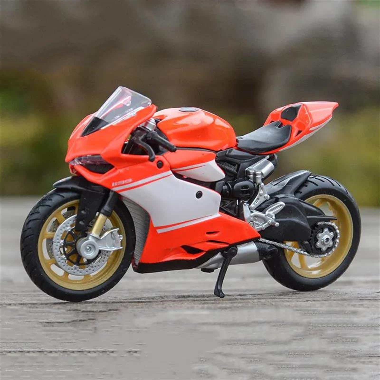 SEYXF Motorbike Toy Motorcycle Model Alloy Simulation Diecast Metal Toys Gifts 1/18 for Ducati 1199 for Superleggra(with Foam Box)