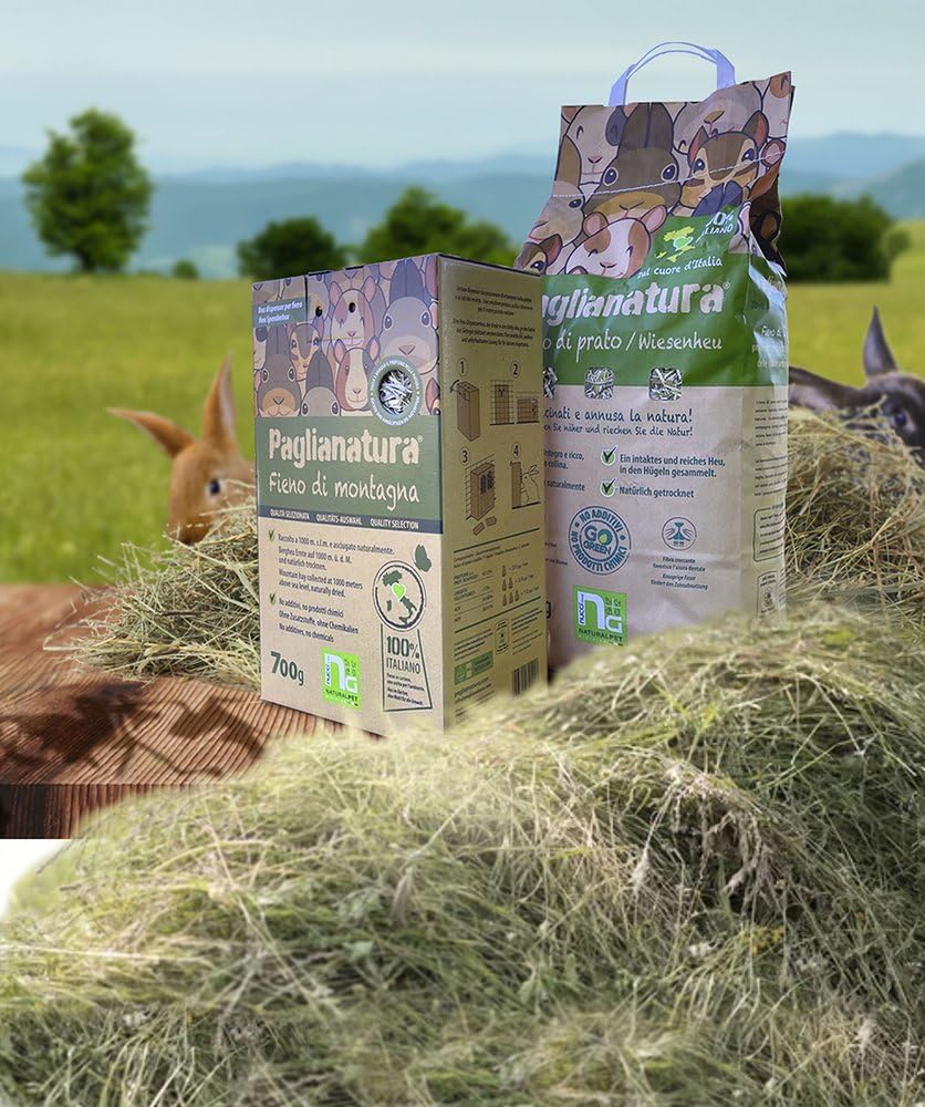 Kit de 6 Piezas: Bolitas de heno de 3 kg con un 10% de Alfalfa, pienso Natural y Rico en Fibra para Conejos y roedores, nutrición Adicional con Calcio y proteínas