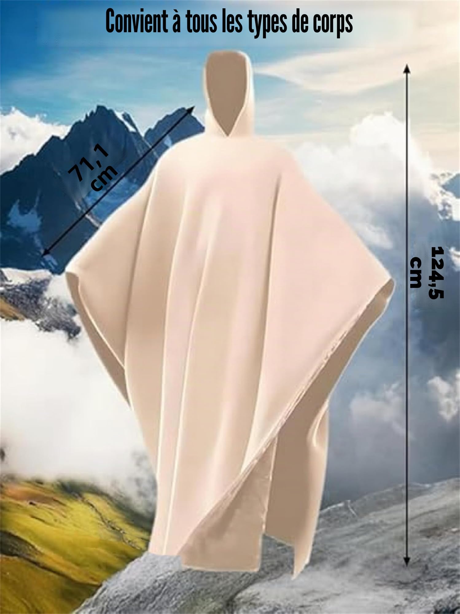 Arcane Sweat à capuche unisexe surdimensionné long poncho à capuche Poncho lesté portable unisexe coupe ample
