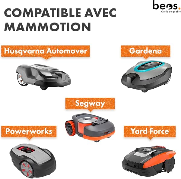 beos Lames de Rechange 30 x Premium Titan + vis - Lames de Rechange pour Marques Premium Husqvarna, Gardena, Segway, Yard Force - 0,75 mm d'épaisseur de Lame pour Une Tonte Longue et agréable - 2