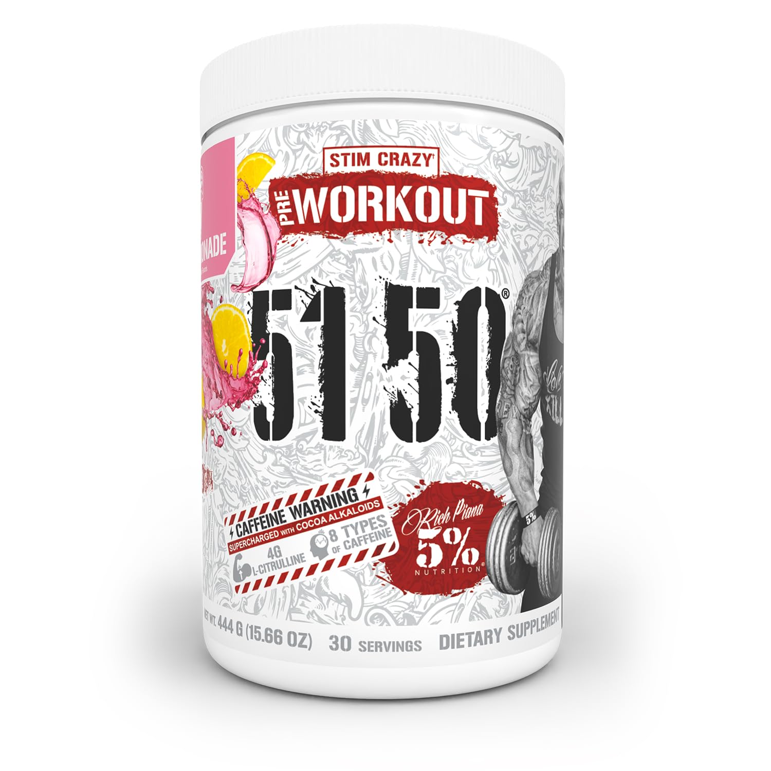 Amazon.com: 5% Nutrition Rich Piana 5150 High Stim Pre-Workout