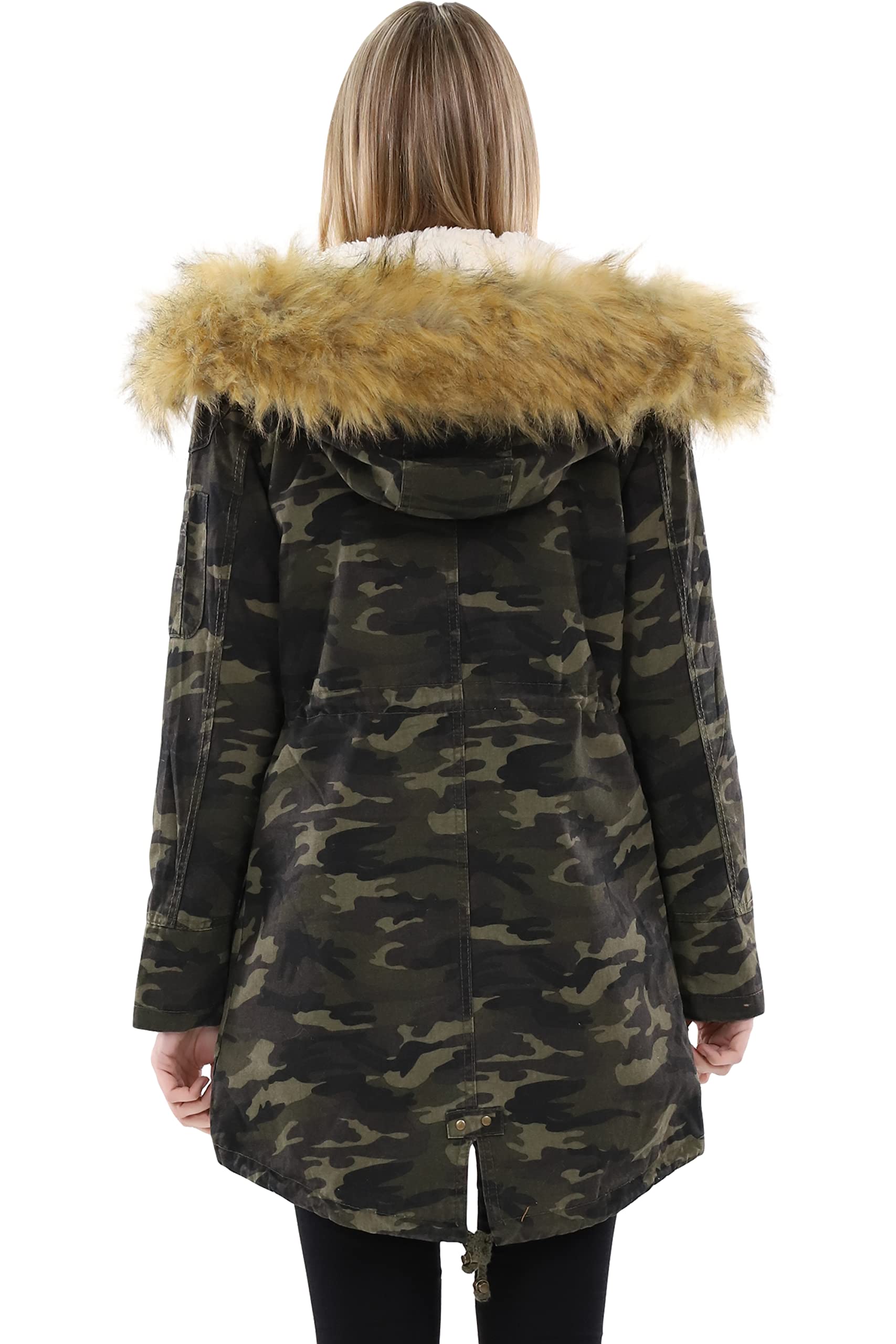 malito Donna foderato Parka Cappuccio Trenchcoat Cappotto-Invernale 81099