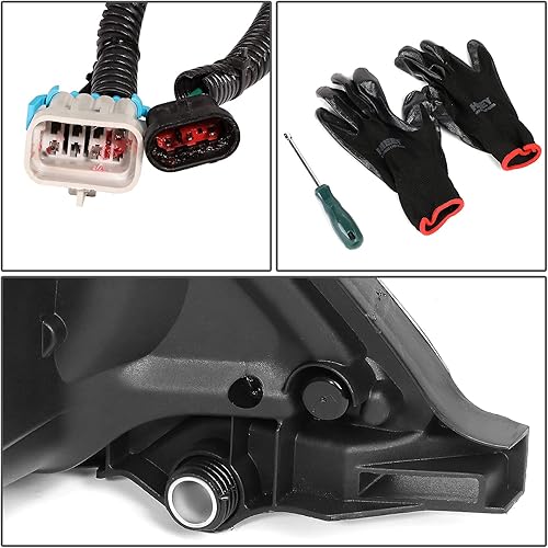 Miniatura 9 de DNA MOTORING HL-HAY-015-BK - Par de faros delanteros de señal de giro DRL con doble LED Halo, proyector de haz altobajo, compatible con Freightliner