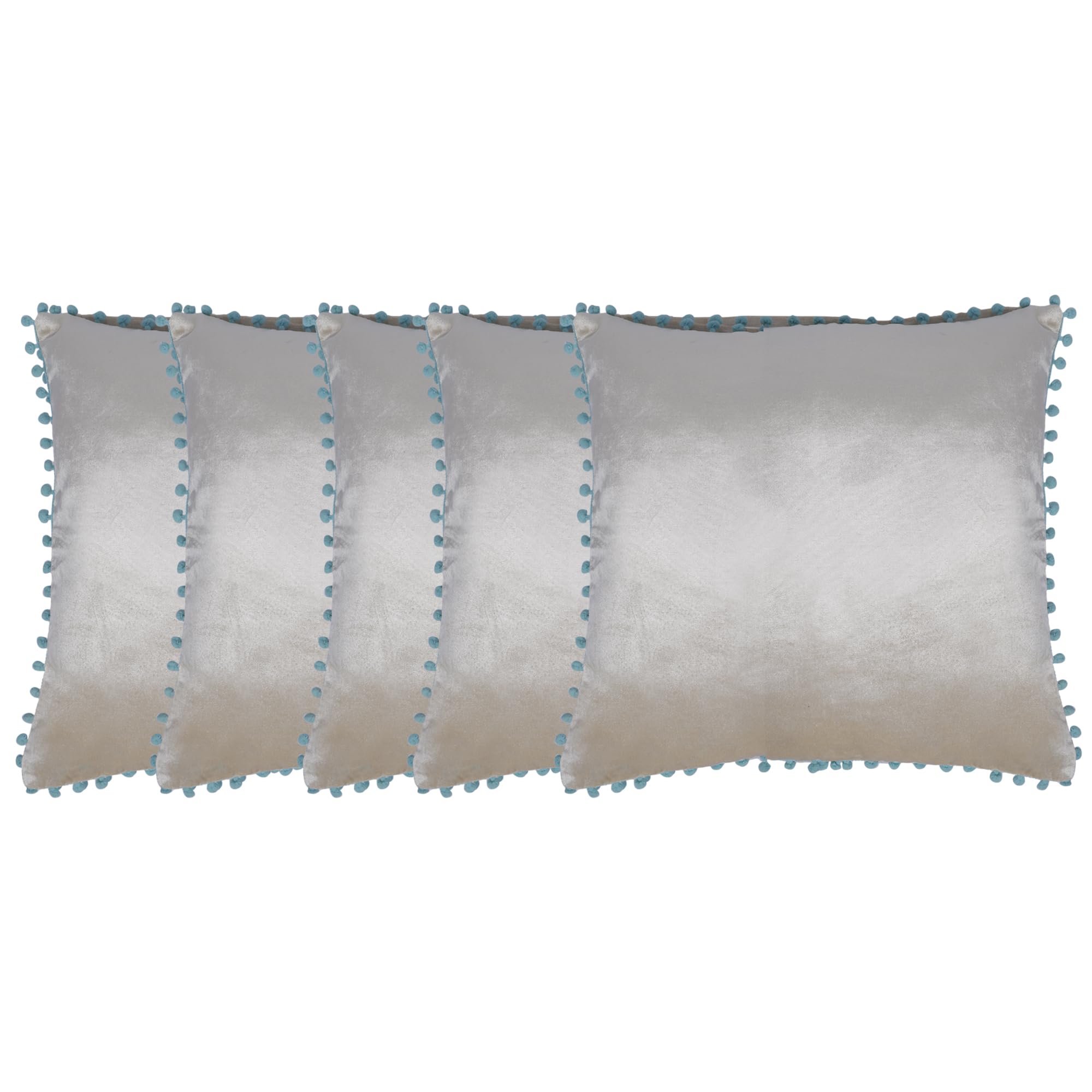 Kushalmangal Couch Throw Pillow Covers 20x20 Inch, Cushion Cover for Sofa Bed Living Room (Pack of 5_Grey-Sea Green)