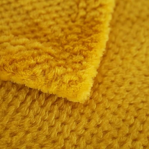 Miniatura 7 de SOCHOW - Manta de franela con textura de gofre súper suave, cálida, ligera y versátil para todas las estaciones, perfecta para la cama, sofá o sofá