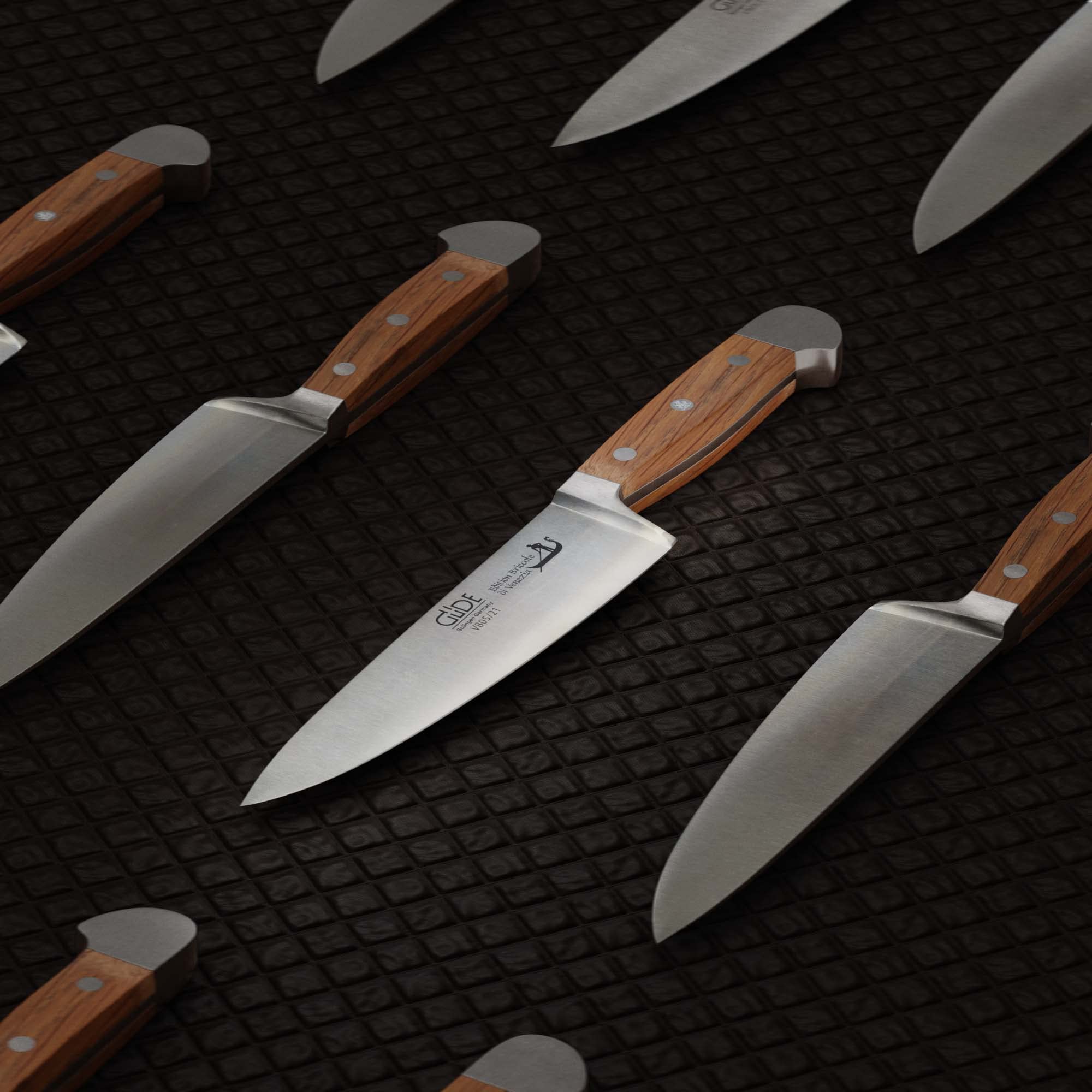 Güde Solingen - Coltello cuoco forgiato, 21 cm, legno di briccole, ALPHA-BRICCOLE DI VENEZIA - Coltelli da Chef, doppio collarino, fatto a mano in Germania