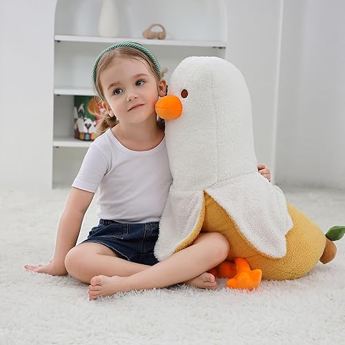 Miniatura 2 de Peluche de pato de plátano de 27.6 pulgadas, bonito peluche de plátano, regalo para niñas, niños, novias, adultos, decoración de habitación Kawaii