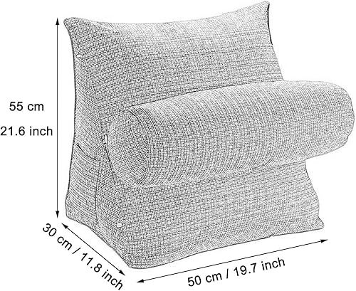 Miniatura 2 de Cuña de cojín triangular para cama, almohada de cuña para dormir, reflujo ácido, embarazo, respaldo ajustable para cama, almohadas de lectura para