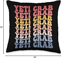 Vista 4 de Yeti Crab Gifts Yeti Crab Groovy - Almohada retro, 16 x 16 pulgadas, multicolor