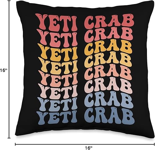 Miniatura 4 de Yeti Crab Gifts Yeti Crab Groovy - Almohada retro, 16 x 16 pulgadas, multicolor