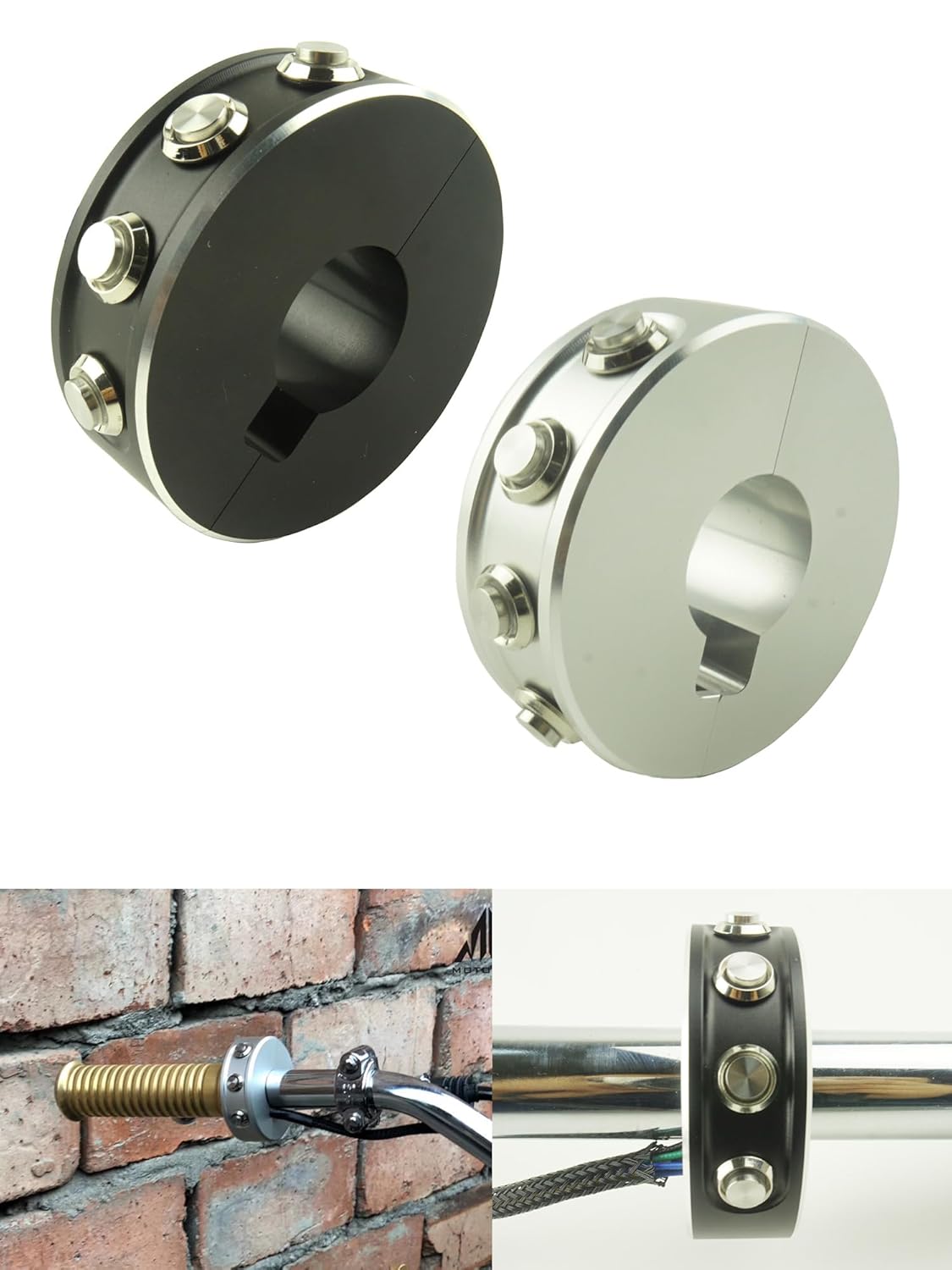 4 Buttons Motorcycle Handlebar Mount Switch Aluminum Alloy CNC Headlight Fog Light Start Kill ON Off Horn Lock Reset Turn Signal Control Switches