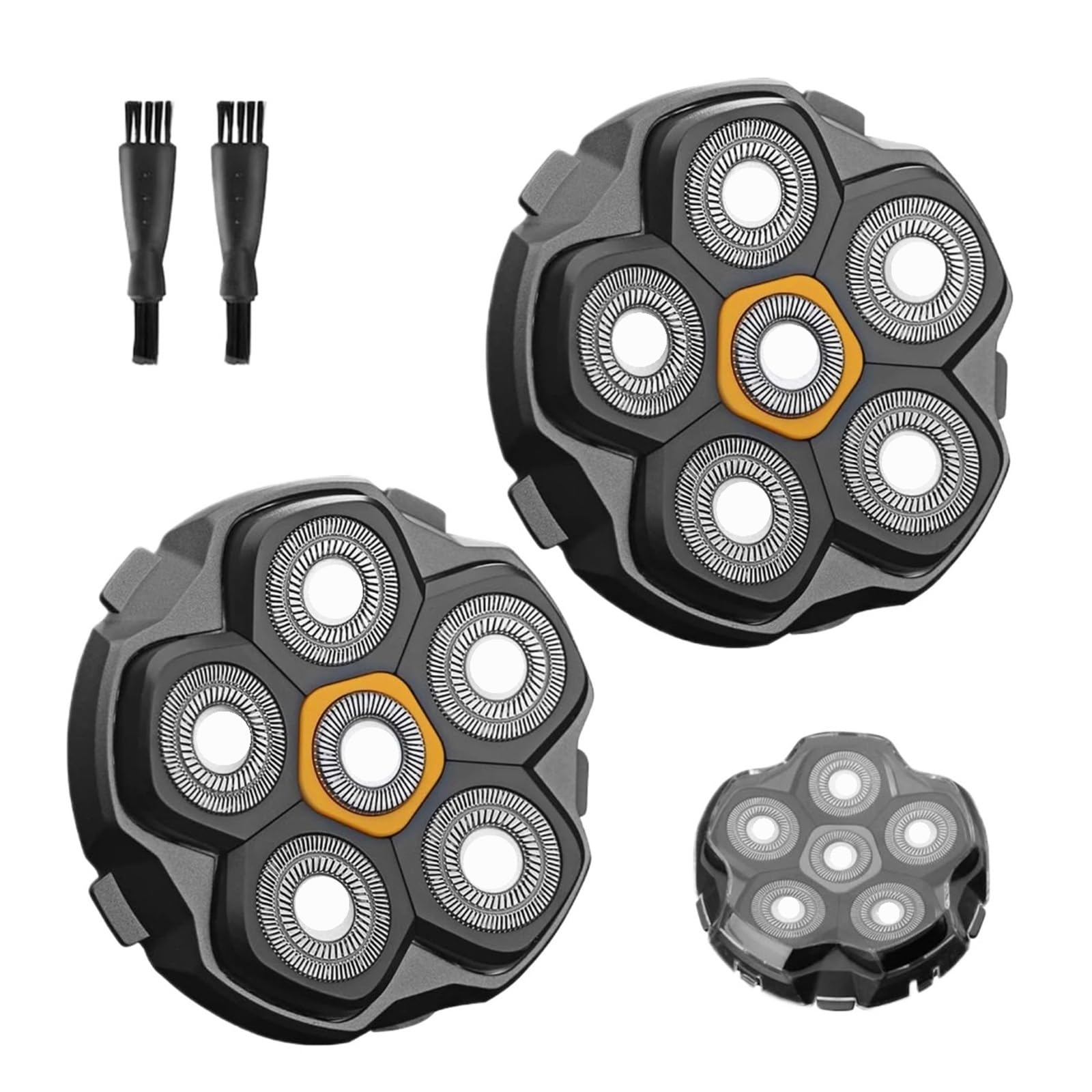 Cabezal De Afeitado De Repuesto Magnético Con Hoja 6D for Hombres Calvos, Cabezales De Repuesto for Afeitadora, Cabezales De Repuesto Eléctricos(2pcs)