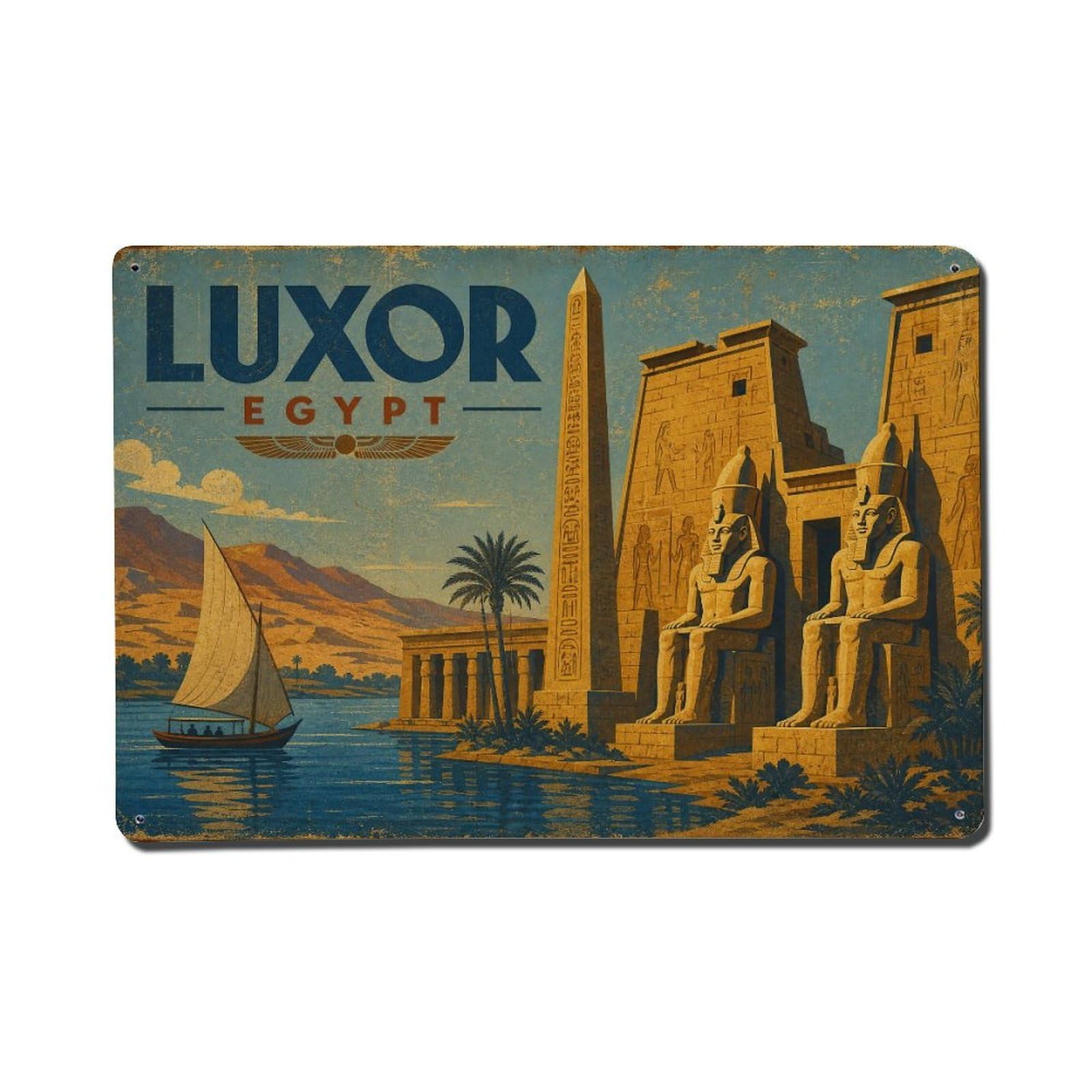 Metal Tin Sign Retro Travel Egypt Luxor