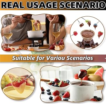 6Pcs Stainless Steel Fondue Forks 9.1 Fondue Sticks Fondue Cheese with Heat Resistant Handle Color Fondue Set for Grill Cake Chocolate Meat Fruits Cheese Fondue Fountain Roast Marshmallows Dessert