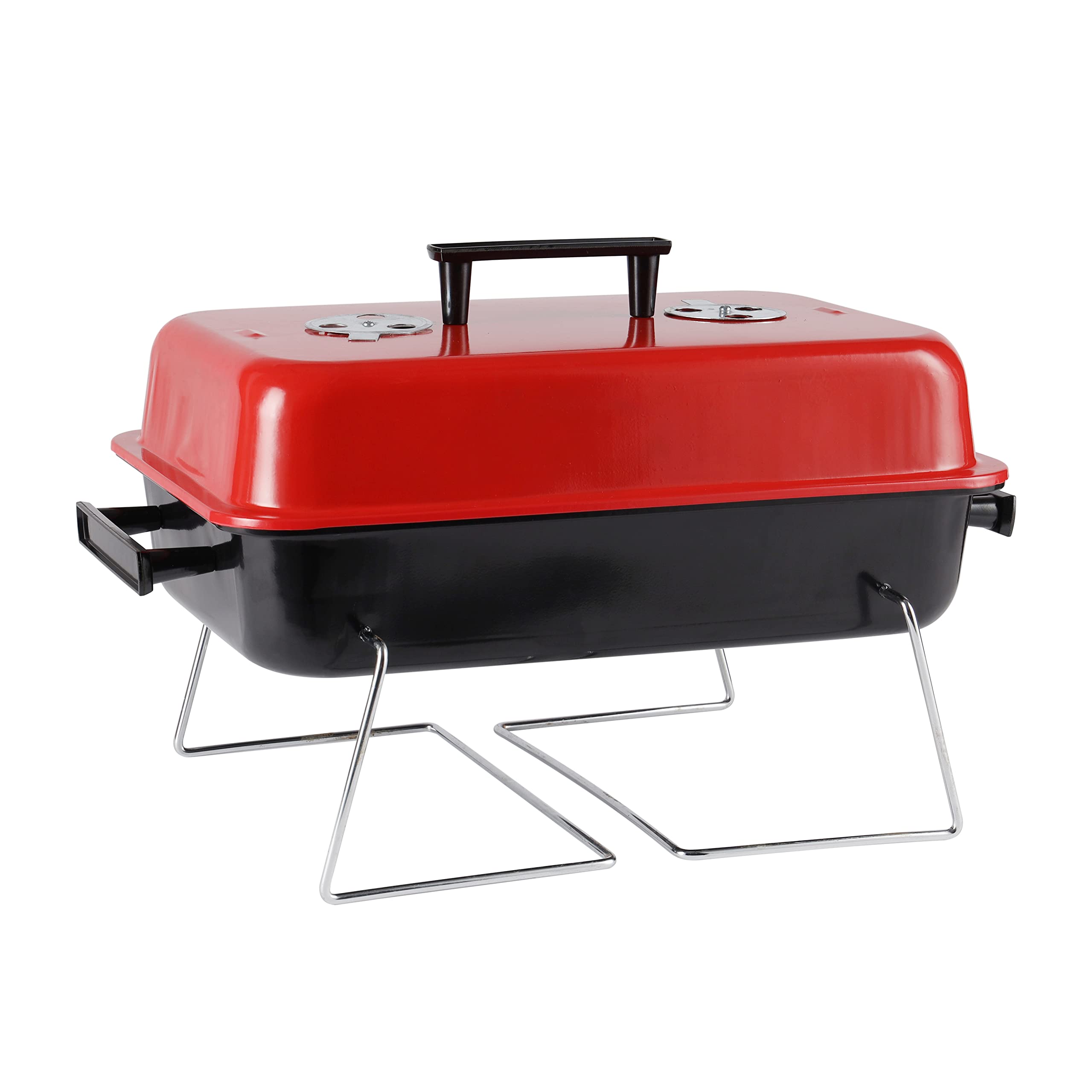 Hamburger Stove- RF11677 Portable Charcoal Grill with Large Cooking Surface Perfect for Indoor, Camping, Hiking and Other Outdoor Entertainment Steel Construction Red