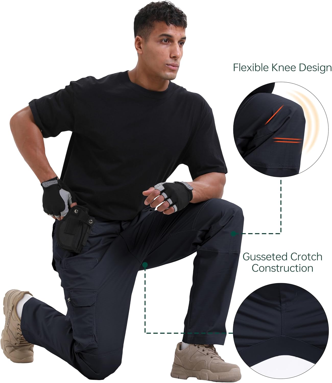 NATUVENIX Ripstop Men's Tactical Pants,Stretch Cargo Work Pants for Men Water Resistant Hiking Military Pants Relaxed Fit - Image 5