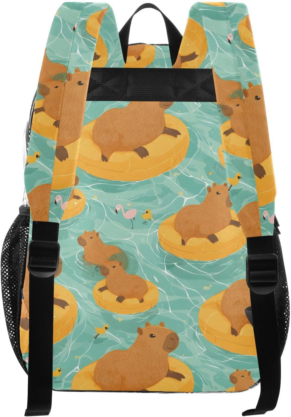Swimming Capybara Blue Clear Backpack Heavy Duty See Through Transparent PVC BookBag for Kids Boy Girl Adult School Work