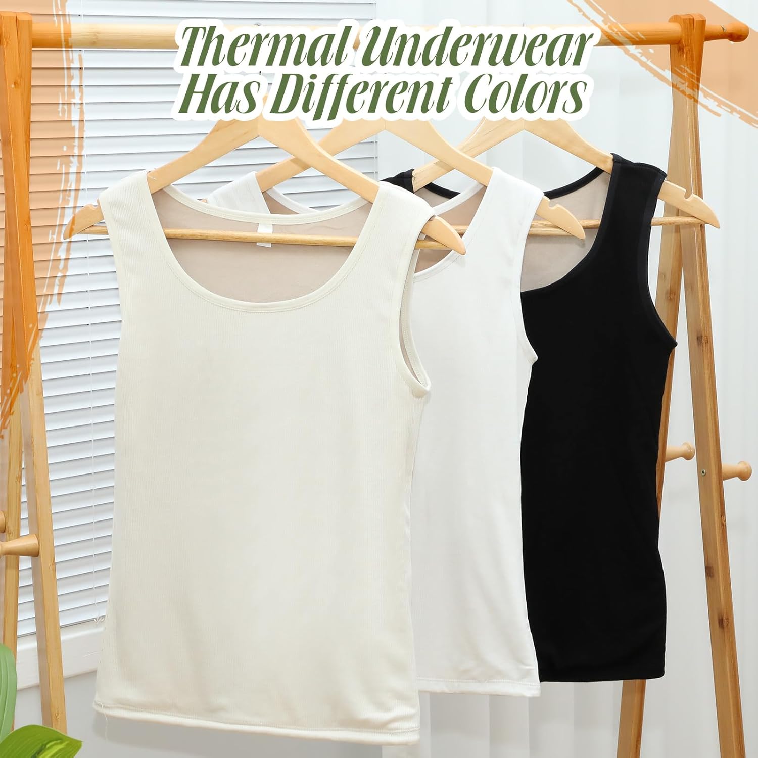 Women Thermal Tank Top - Loose Fit Plus Size Thick Warm Sleeveless Warm Fleece Lined Camis Underwear Top Base Layer - Image 5