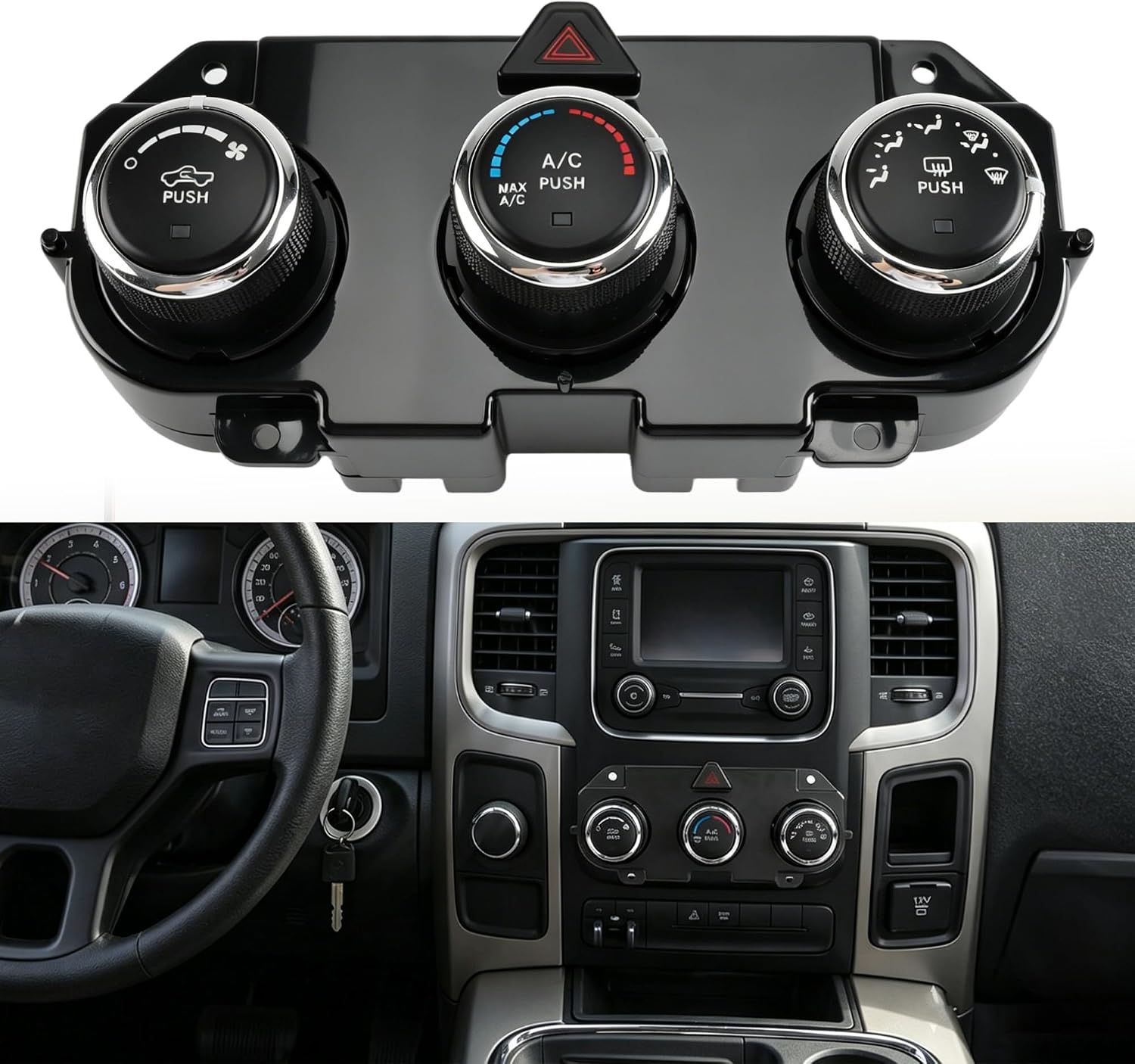 68268189AA AC Heater Climate Control Module for 2013 Ram 1500, for 2013-2018 Ram 2500 3500, Front Center Air Conditioning Switch Panel # 68105021AC 68105021AF 68226600AA 68236775AB 68105021AD