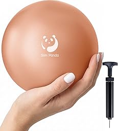Slim Panda Petit ballon de gymnastique, 15 cm, avec paille gonflable, ballon de yoga souple pour la maison, le fitness, l'entraînement d'équilibre
