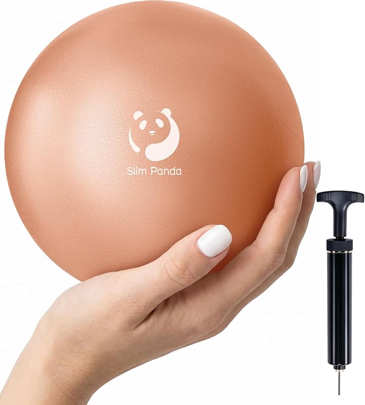 Slim Panda Petit ballon de gymnastique, 15 cm, avec paille gonflable, ballon de yoga souple pour la maison, le fitness, l'entraînement d'équilibre