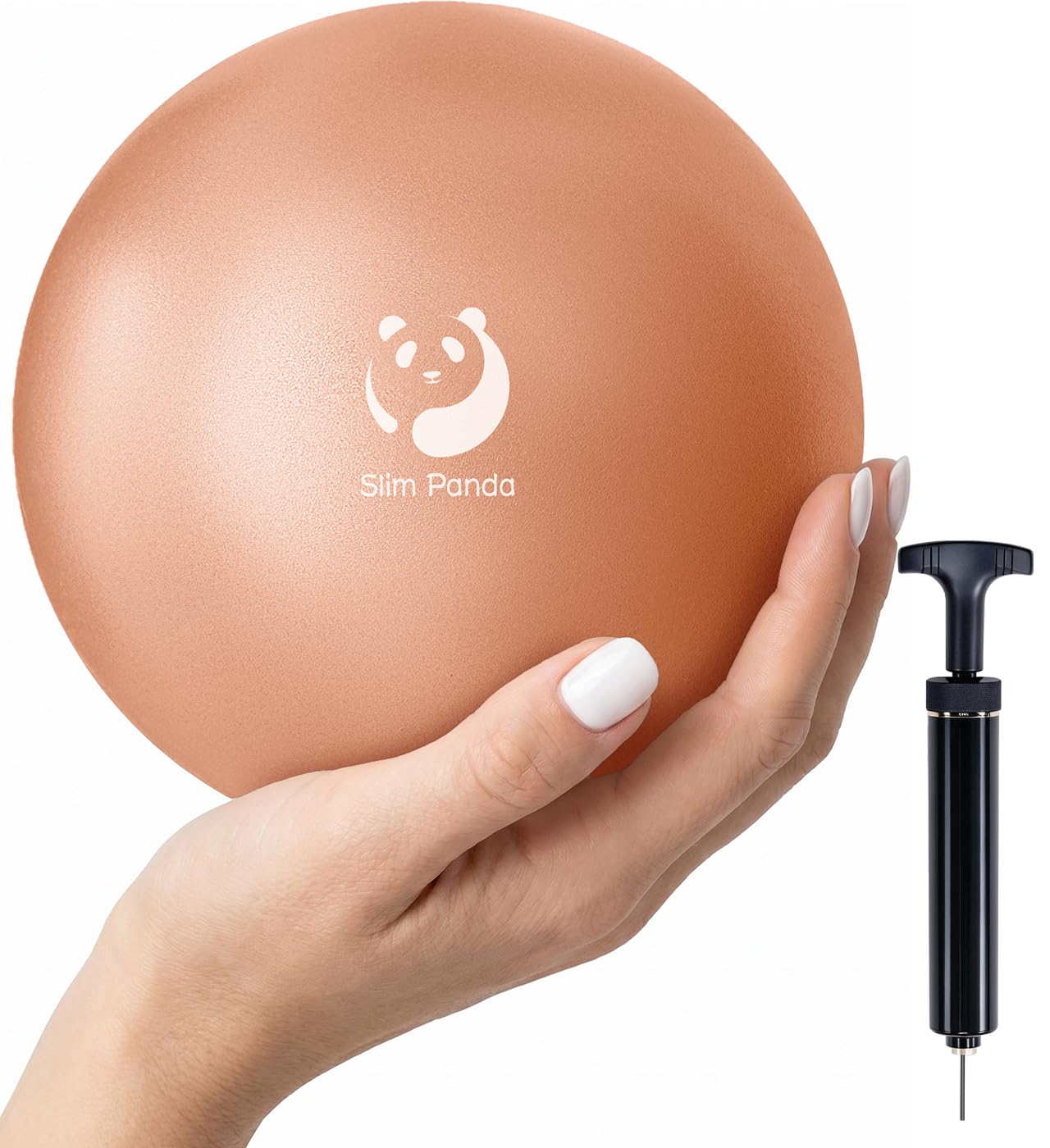 Slim Panda Petit ballon de gymnastique, 15 cm, avec paille gonflable, ballon de yoga souple pour la maison, le fitness, l'entraînement d'équilibre