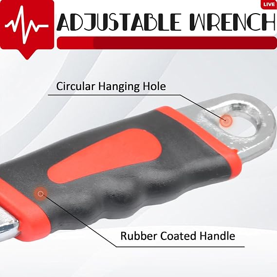 8 Inch Adjustable Wrench Cr-V Steel