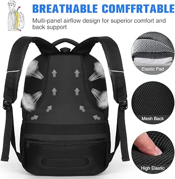 School Backpack Boys / Girls / Teenagers, Backpack School, Laptop Backpack for Men / Women, Daypacks Business Backpack with USB, Charcoal, 17,3 Zoll, Rucksack