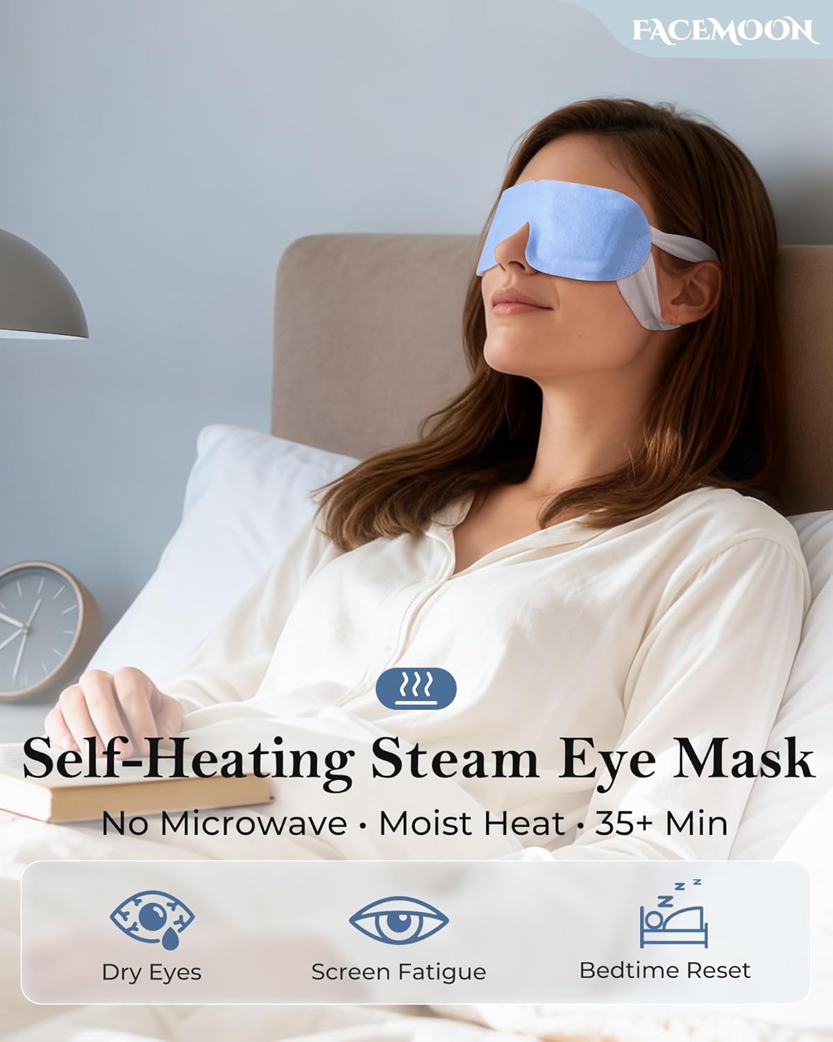 16 Packs Steam Eye Mask for Dry Eyes: Self Heating Moist Warm Compress for Stye & Digital Eye Strain - FSA&HSA Eligible -Disposable, No Microwave Needed, Travel Essential, Deep Sleep Relief, Unscented - Image 2