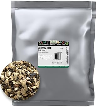 Frontier Co-op Dried Comfrey Root, Cut & Sifted - 1lb Bulk Bag - Pure & Natural Comfrey Herb, Perfect for Lotions, Creams, and Hair Rinses, Kosher