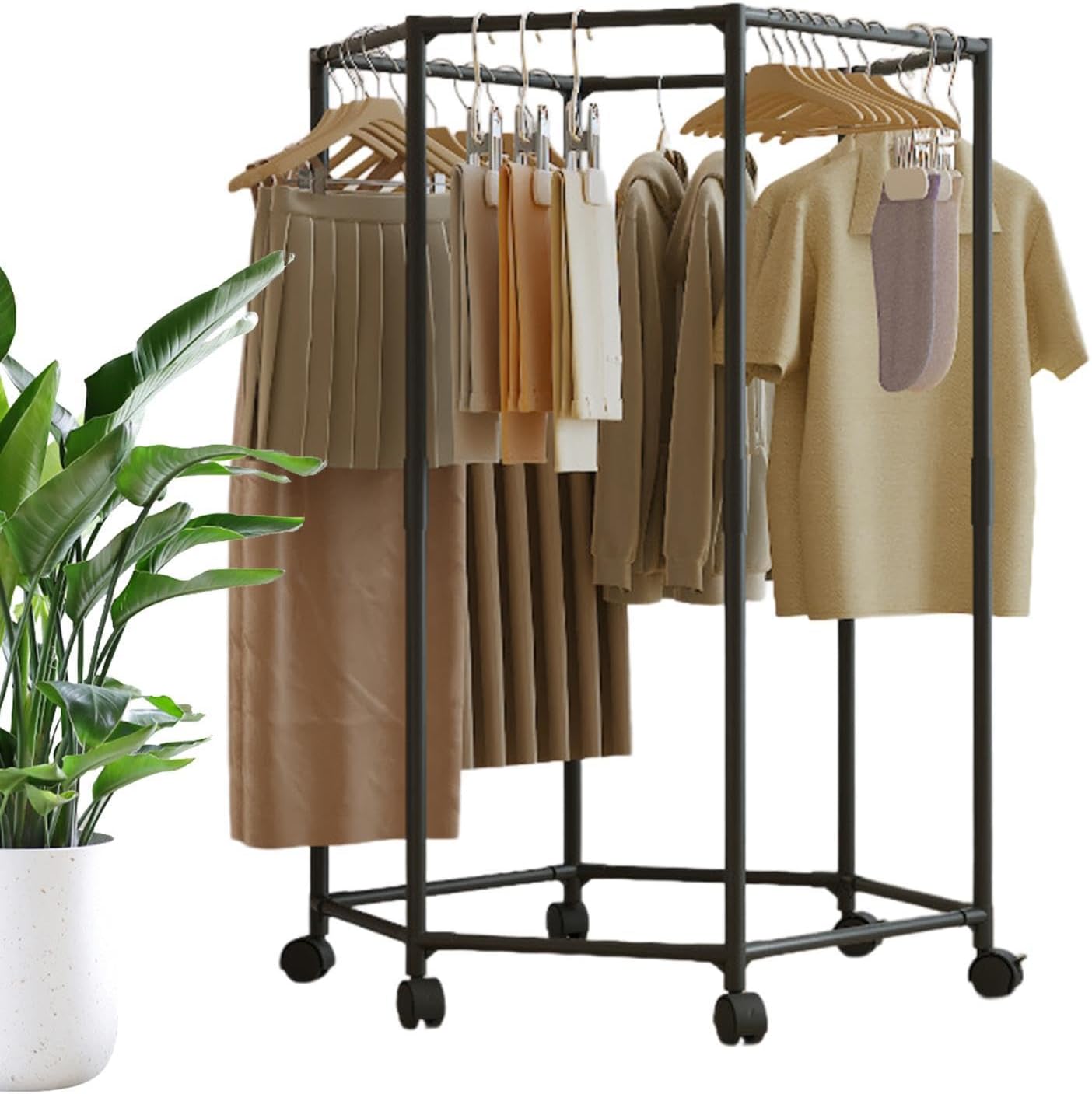 Space Saving Clothes Drying Rack, Hexagonal Hanger Stand, Portable Laundry Dryer, Indoor Garment Storage, Folding Hanger Rack, Versatile Drying Station