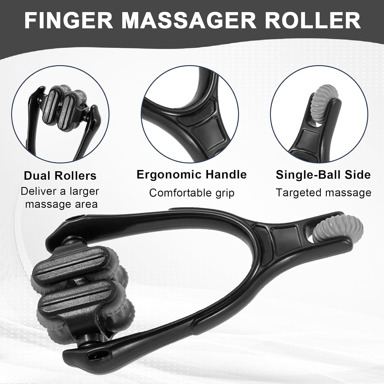 Finger Massager Roller for Finger Hand Massage, Silicone Hand Massager for Arthritis, Trigger Finger Massage Tool for Hand Pain Relief and Carpal Tunnel Relief, for Hands, Palm & Wrist