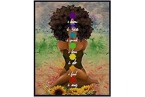 Uplifting Spiritual Gifts: Black Art for Women - Affirmation Prints for Afro Yoga