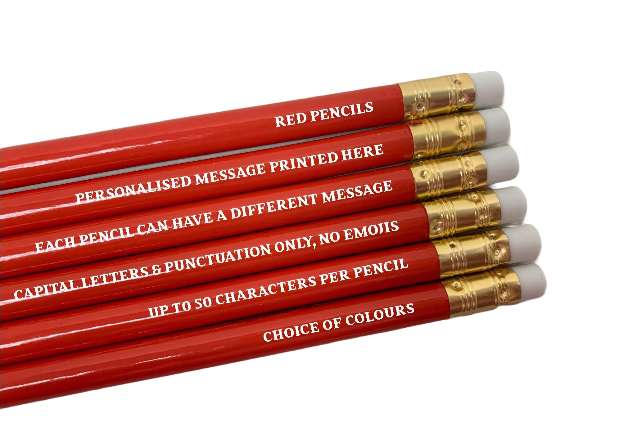 Personalised Pencils - Choice of Colours and Quantities (Red, 200 Pencils) — image 1