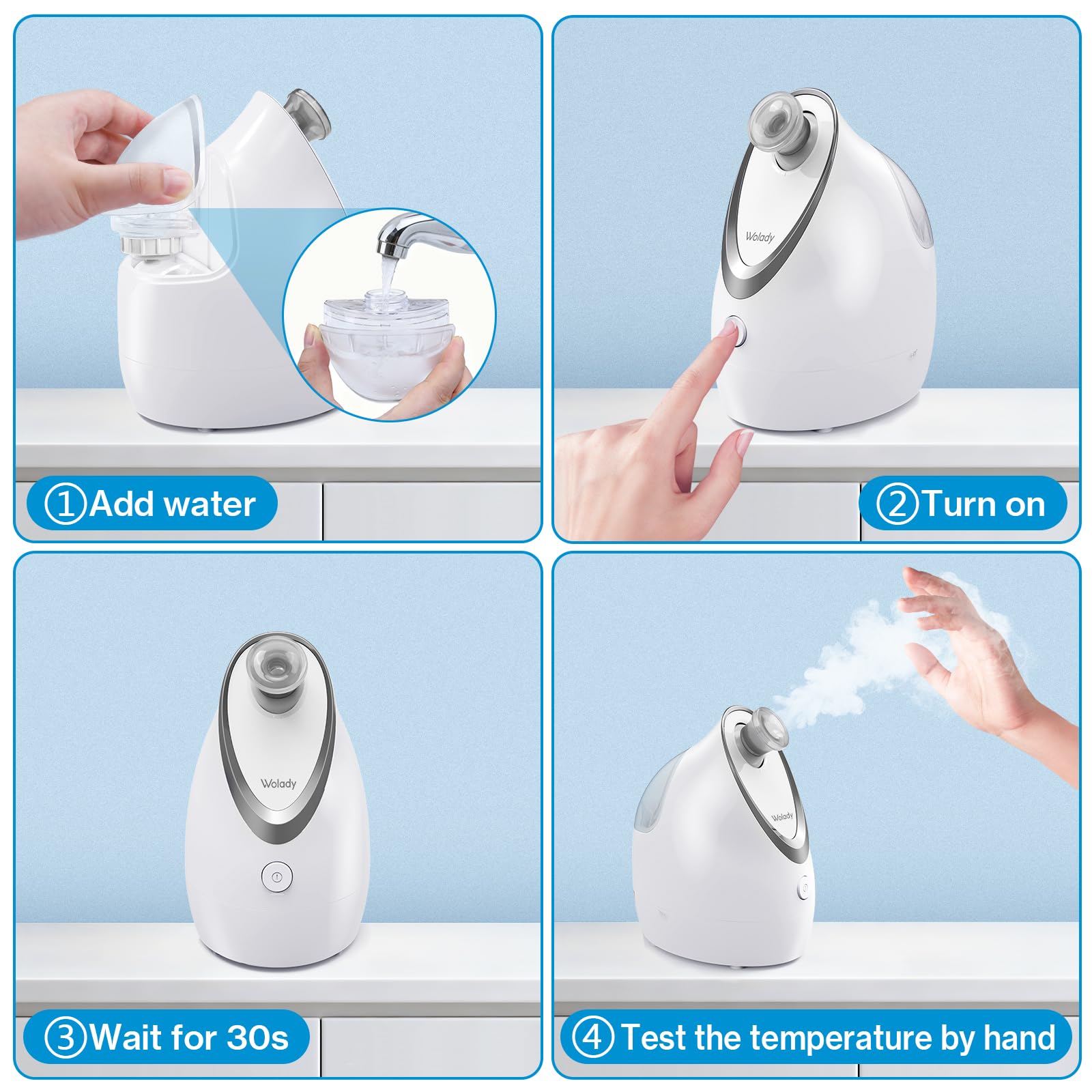 Vapeur Visage Vaporisateur Sauna Spa Facial Chaude Nano Ionique,Equipé de coton aromathérapie,Réglable Visage Steamer Humidificateur Appareil,Pour Homme et Femme Hydratant Débouche les Pores