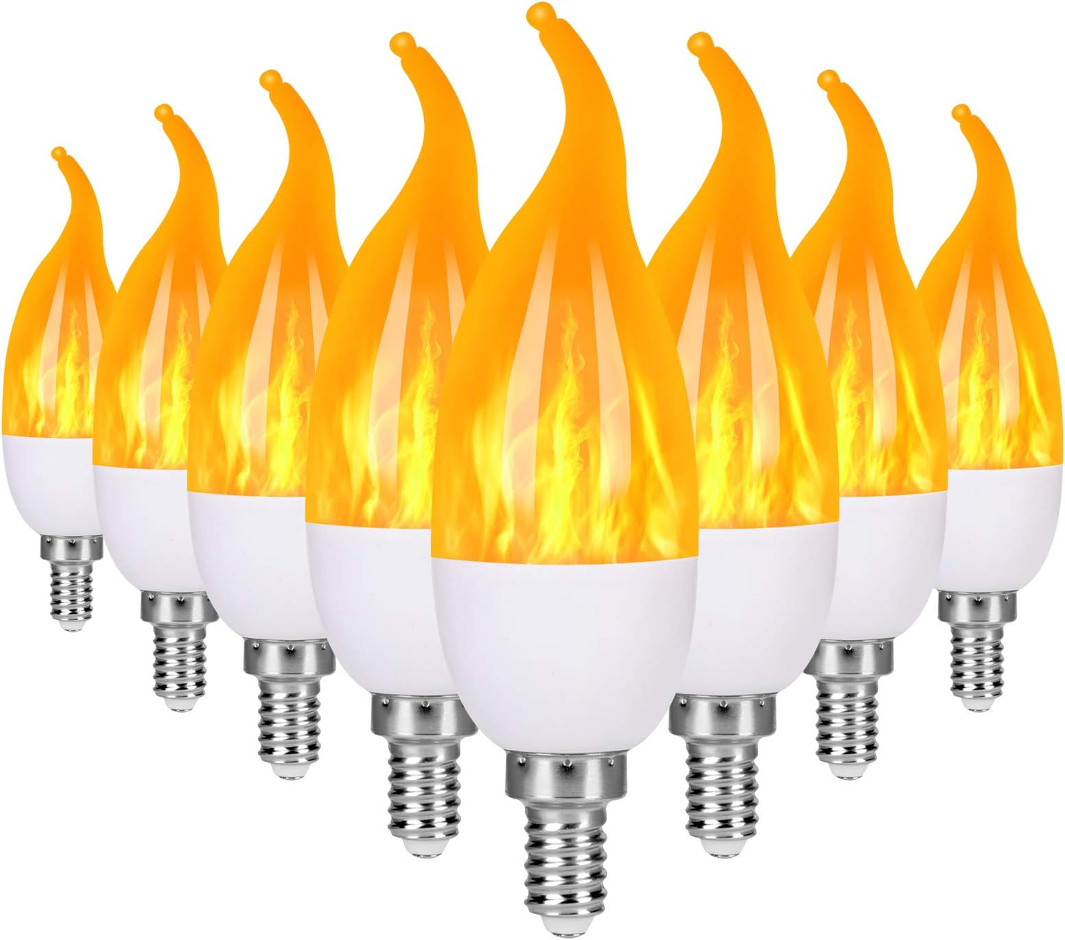 LED Flame Light Bulb E12 Candelabra Base 3W 2 Mode LED Flickering Bulb