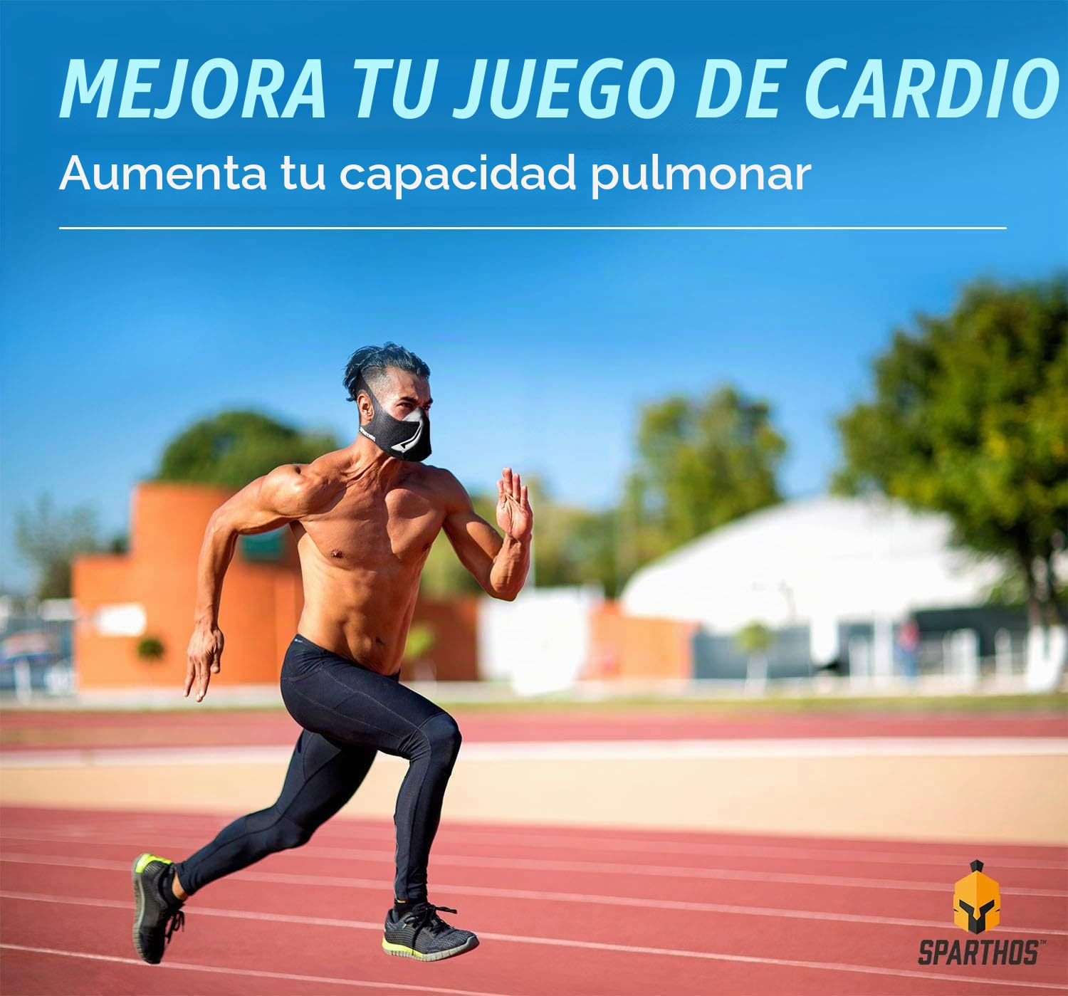 Sparthos Máscara de Entrenamiento de Alta Altitud - Máscara Facial para Gimnasio, Correr, Ciclismo, Elevación, Cardio, Fitness, Resistencia O2 2 3