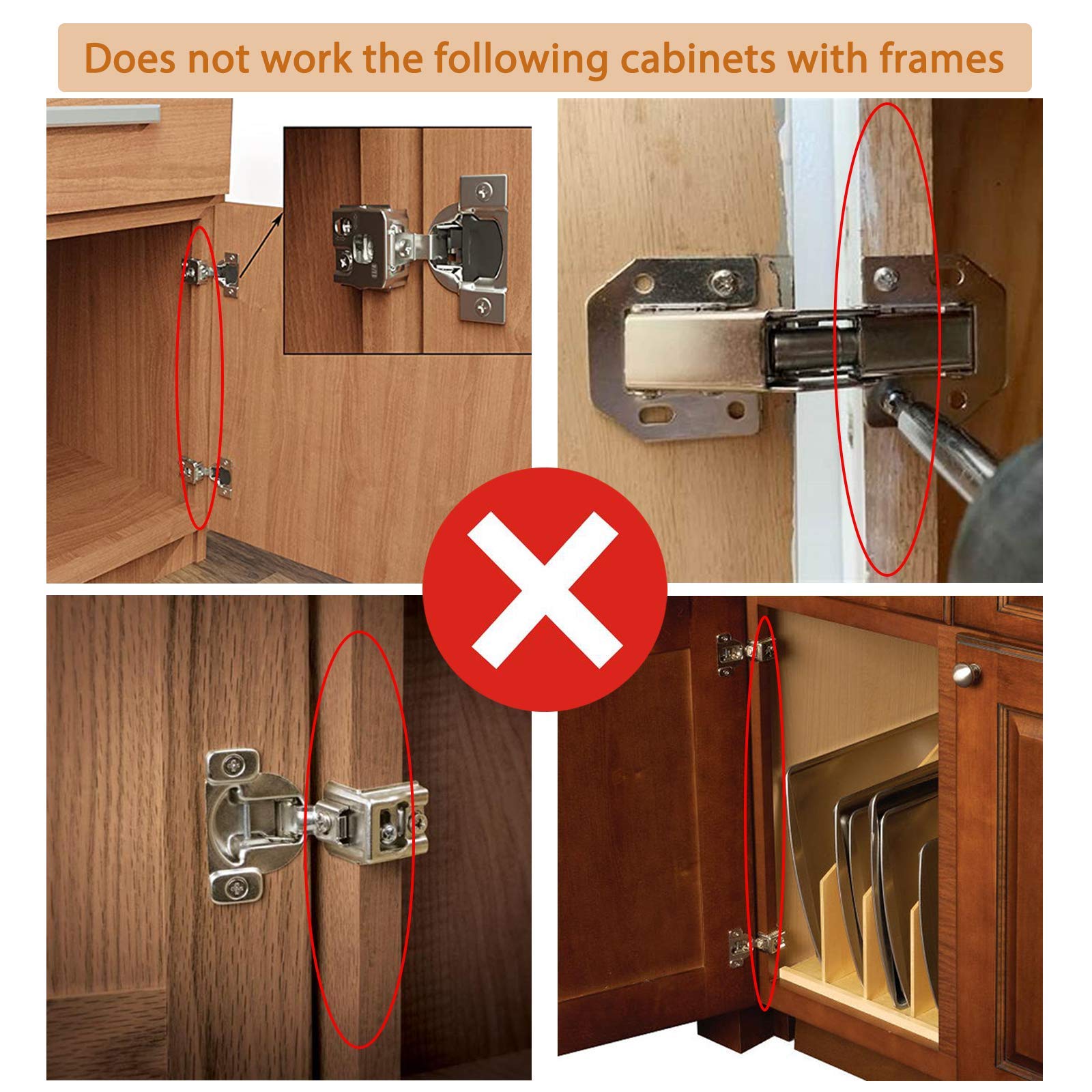 REDYA 10 Pack Hidden Kitchen Hinges, Concealed Hinges