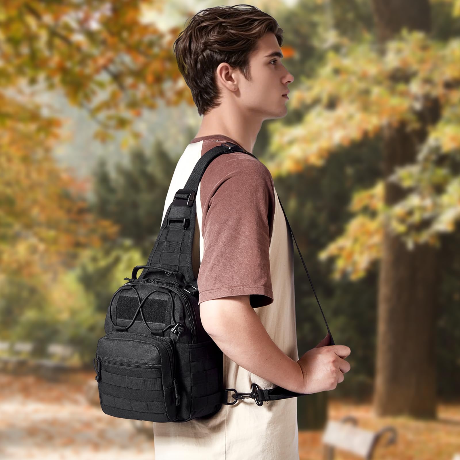 VEVOR Bolsa táctica, mochila militar para gimnasio con diseño Molle y bolsillos, bolsa de hombro táctica para camping, senderismo, gimnasio