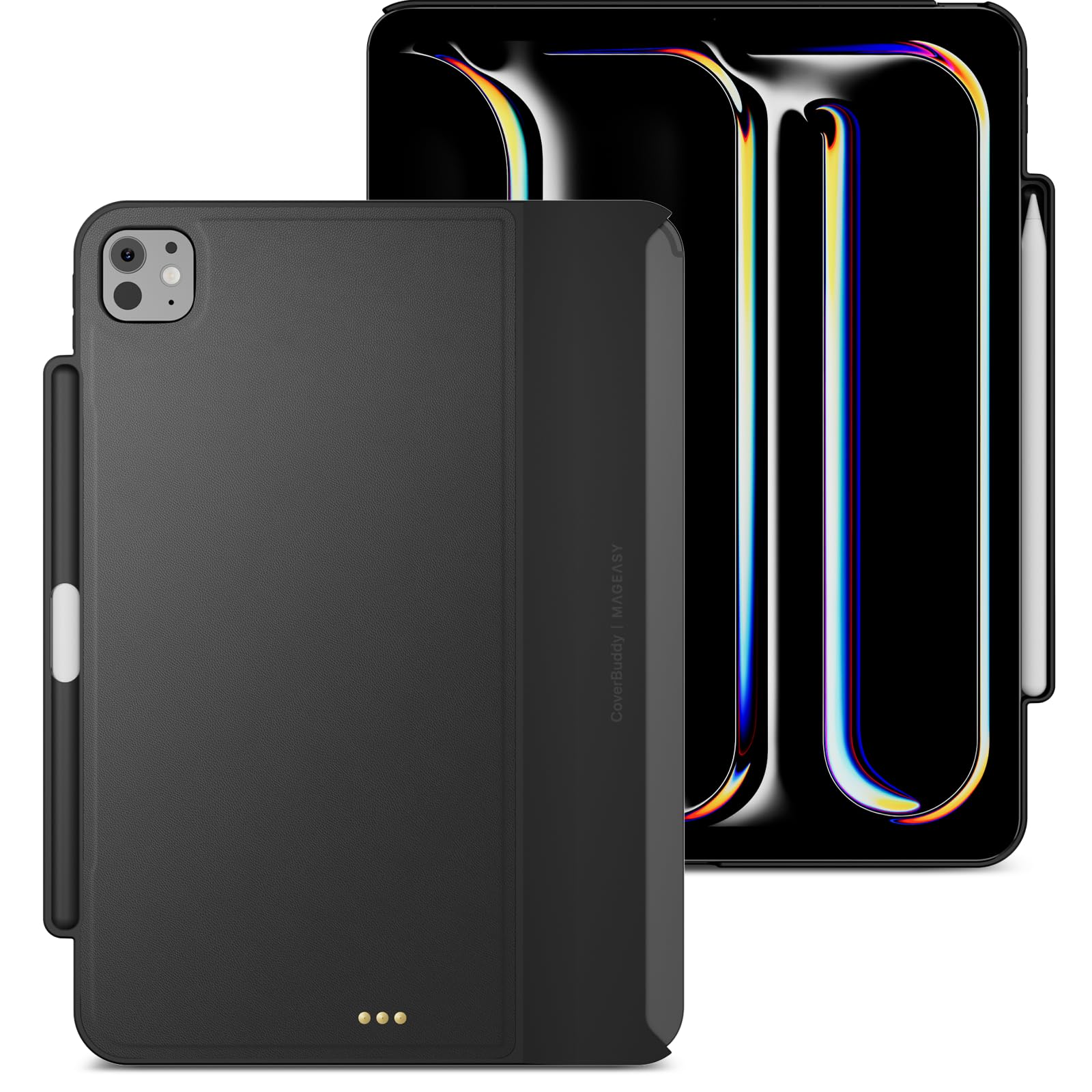 Photo 1 of MAGEASY CoverBuddy Magic Keyboard Compatible Case for iPad Pro 11" (M5 2025 / M4 2024, 6th/5th Gen) iPad Case fits Magic Keyboard for 11 inch iPad Pro with Built-in Pencil Holder (Leather Black 5.05)