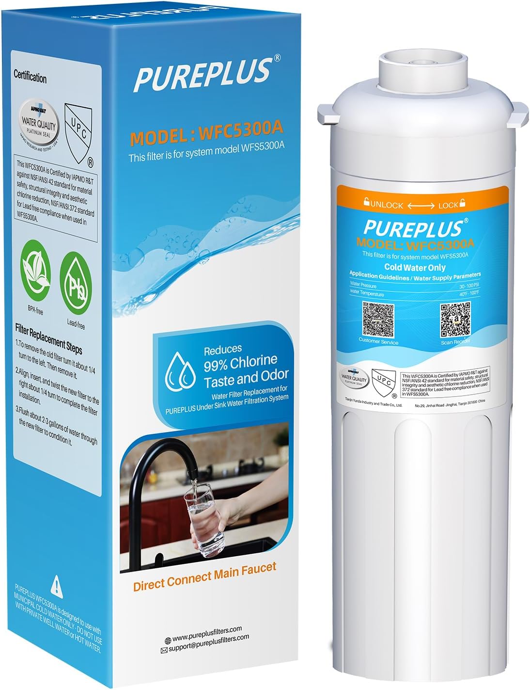 PUREPLUS WFC5300A Water Filter, NSF/ANSI 42 certificed, 20K Gallons