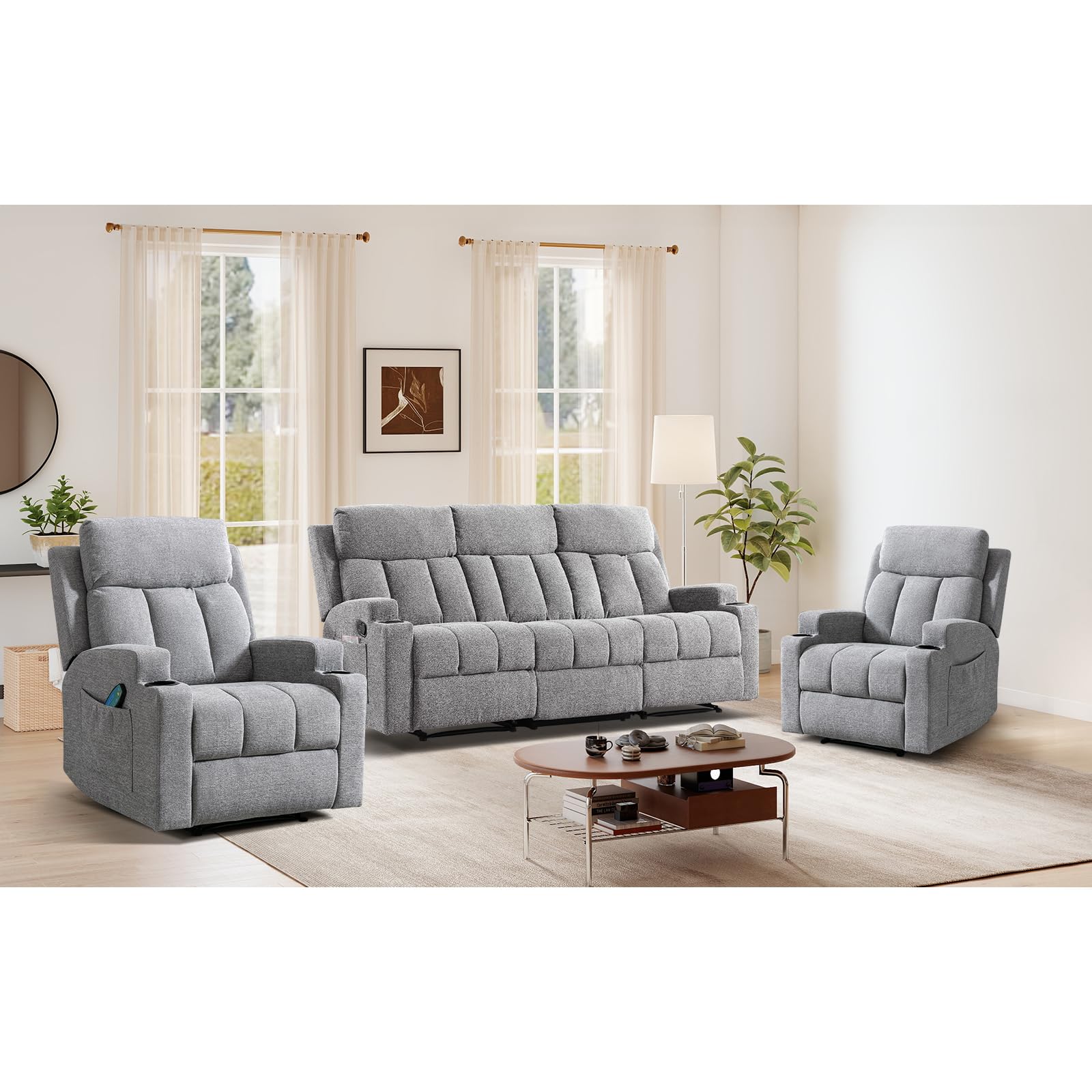 Light Grey / 2 Chairs+Sofa