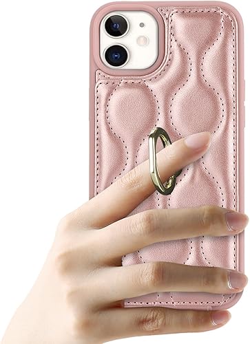 Miniatura 5 de Lipvina Funda para iPhone 12 Mini con tarjetero, soporte para tarjeta de crédito, soporte de anillo de soporte y bloqueo RFID, funda de piel