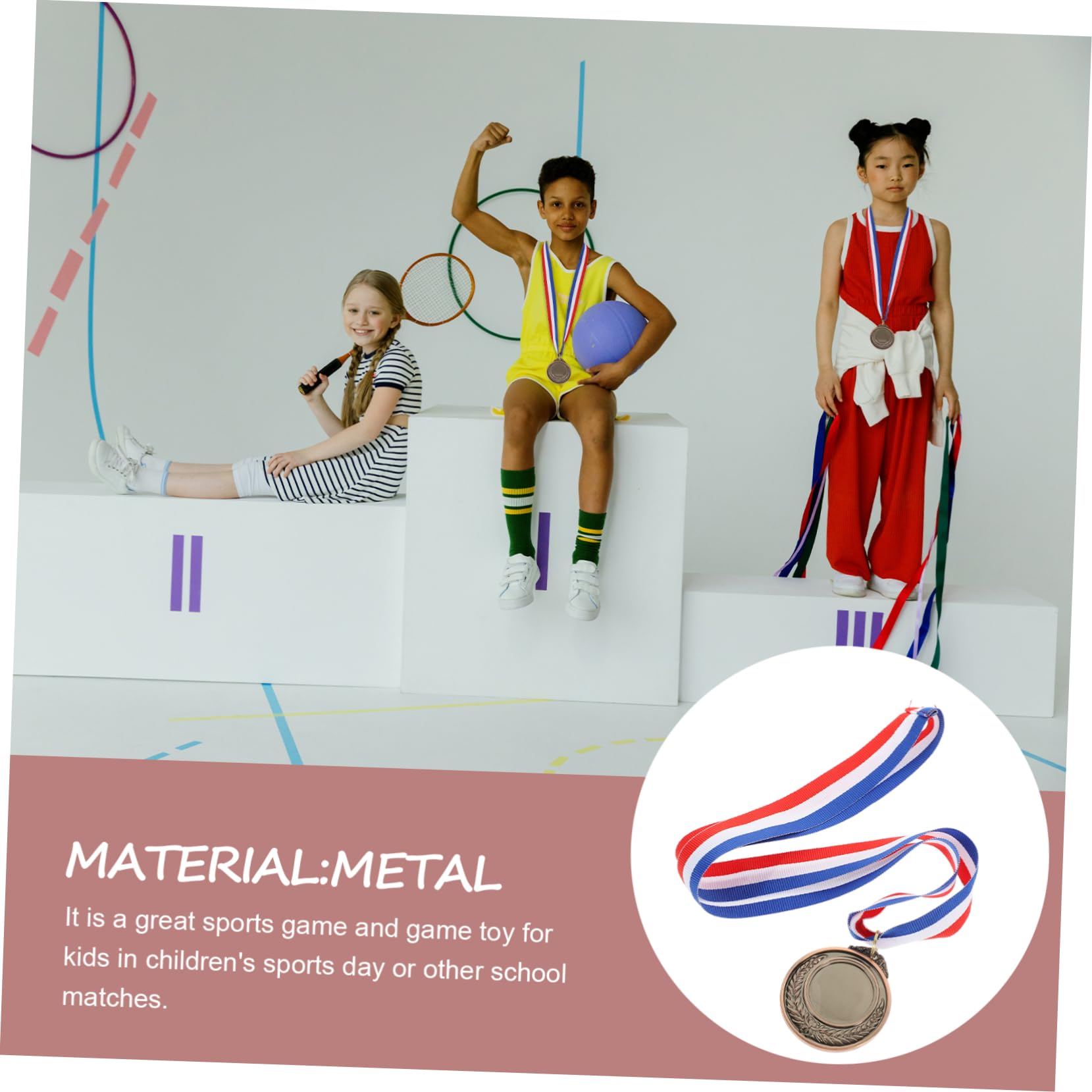 UKCOCO Medallas de Metal en Blanco para Competición y Premios, 24 Piezas