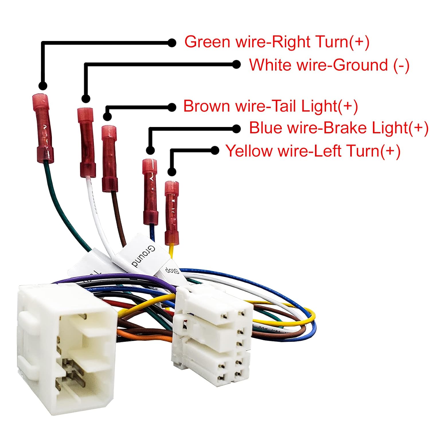 Wiring Harness Tap for Motorcycle Accessory Trailer Accent Fog Turn Signal Running Brake Compatible with Harley Tour Pack LED Lights